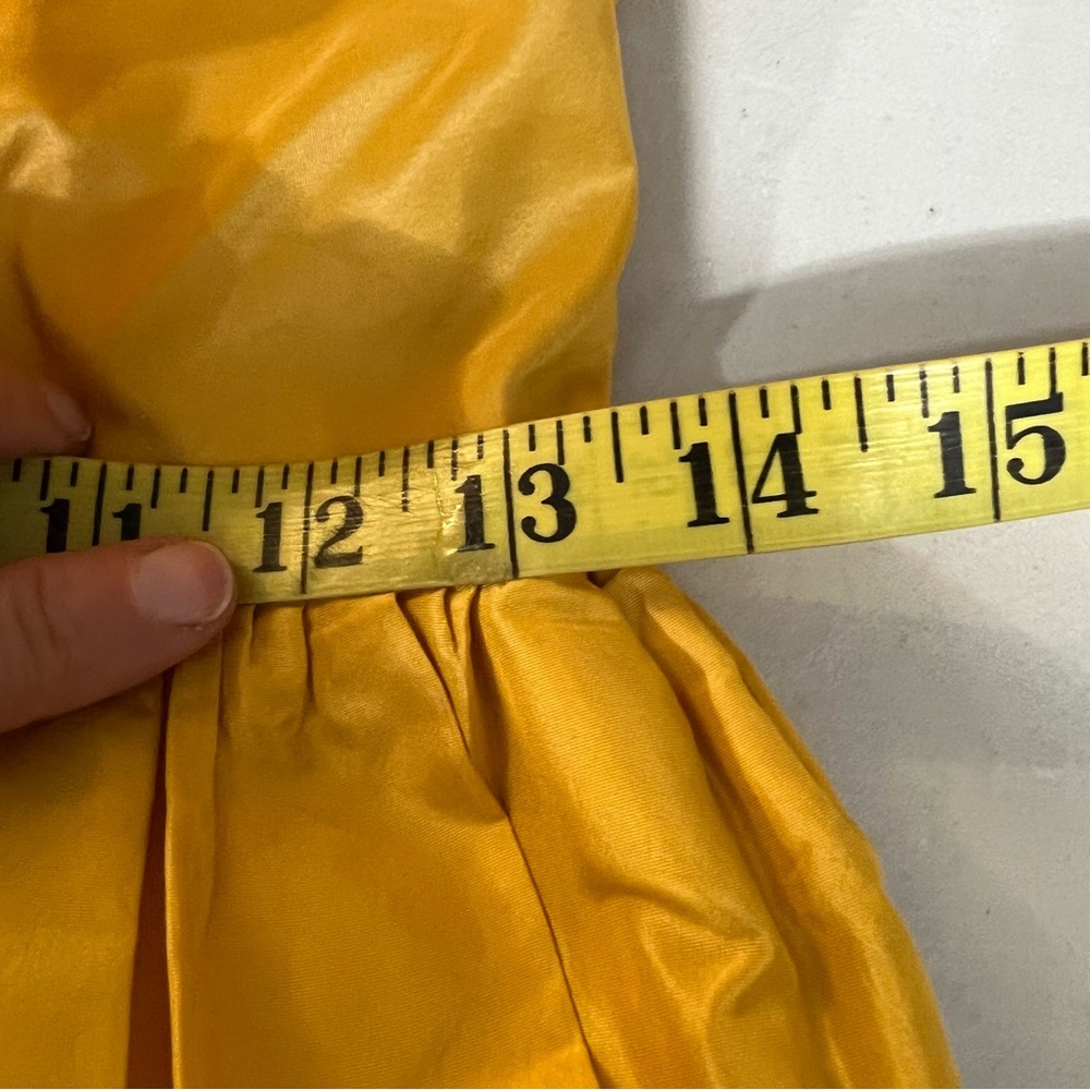 Diane Von Furstenberg Taffeta Silk Yellow Wrap Dress Small - Picture 10 of 14